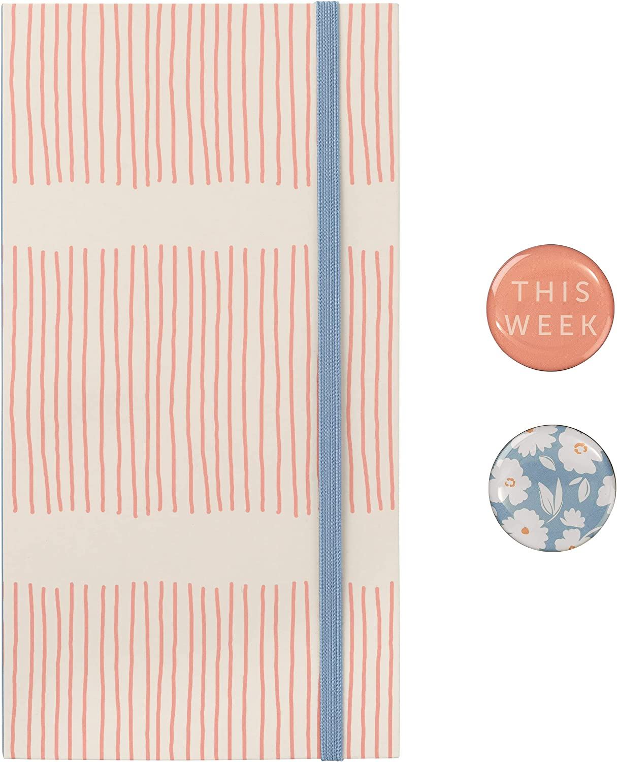 Busy B Pink Stripe Meal Planner - Weekly Tear-Off Meal Planner, Shopping Lists, Storage Pocket, Elastic Closure, Pen Loop and Two Magnets - FSC&reg; Certified image number 1