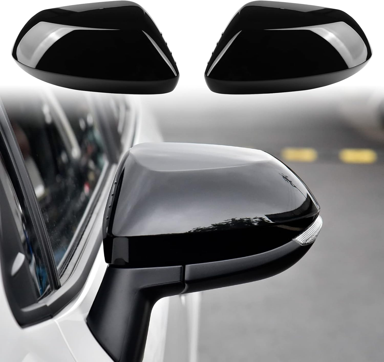 CKE for Toyota Corolla 2024 2023 2022 2021 2020 Accessories Sport Car Rearview Mirror Cover Trims Rear View Mirror Guard Protector Caps -Glossy Black