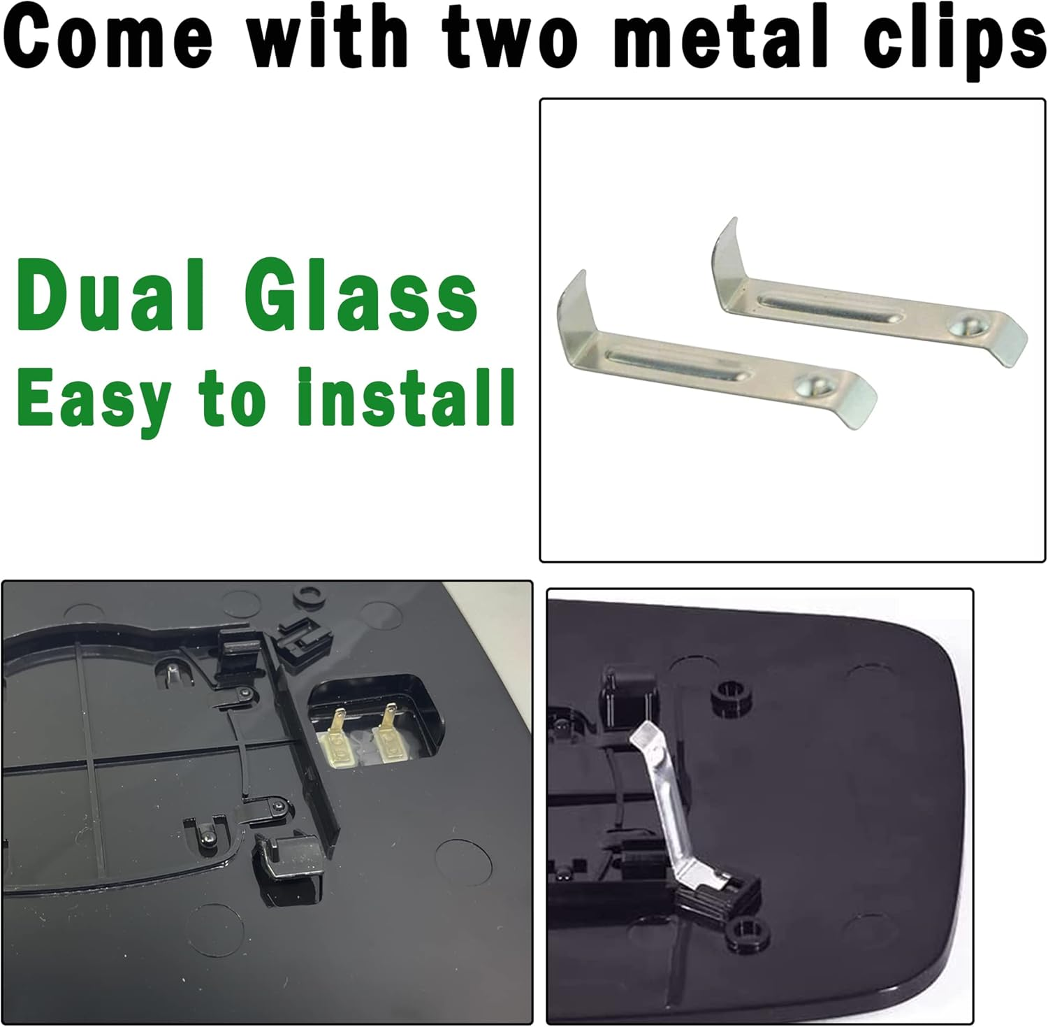 Ram Passenger Right Side Heated Mirror Glass Compatible with 2009-2018 Dodge Ram 1500 2500 Right Power Heated Convex Mirror Glass 68050298AA, 68079362AA image number 6