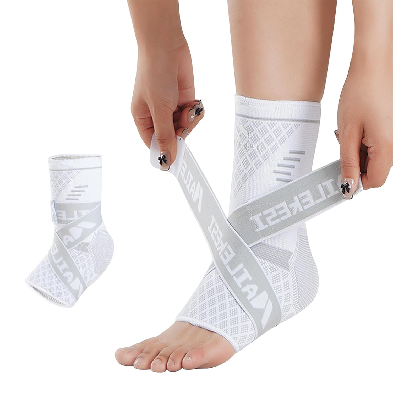  Ankle Support Brace，【 Strap Compression Fixation 】 Open-Heel Ankle Brace with Adjustable Straps for Sports Protect, Plantar Fasciitis, Achilles Tendonitis, Ligament Damage, Injury Recovery，Male and Female,No Distinction between Left and Right (Black, M)