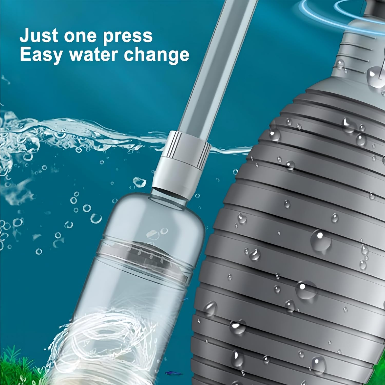 Fish Tank Gravel Cleaner, Aquarium Gravel Cleaner, 3.0M Water Changer Vacuum Cleaning Tools Siphon Universal Quick Pump Aquarium Water Changing Sand Cleaner for Aquarium Water Filter image number 1