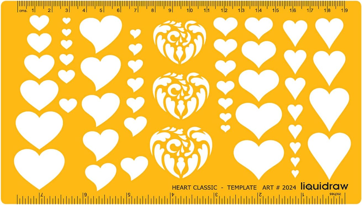Liquidraw Jewellery Design Templates Stencil, Jewellery Making Template Stencils - Hearts image number 2