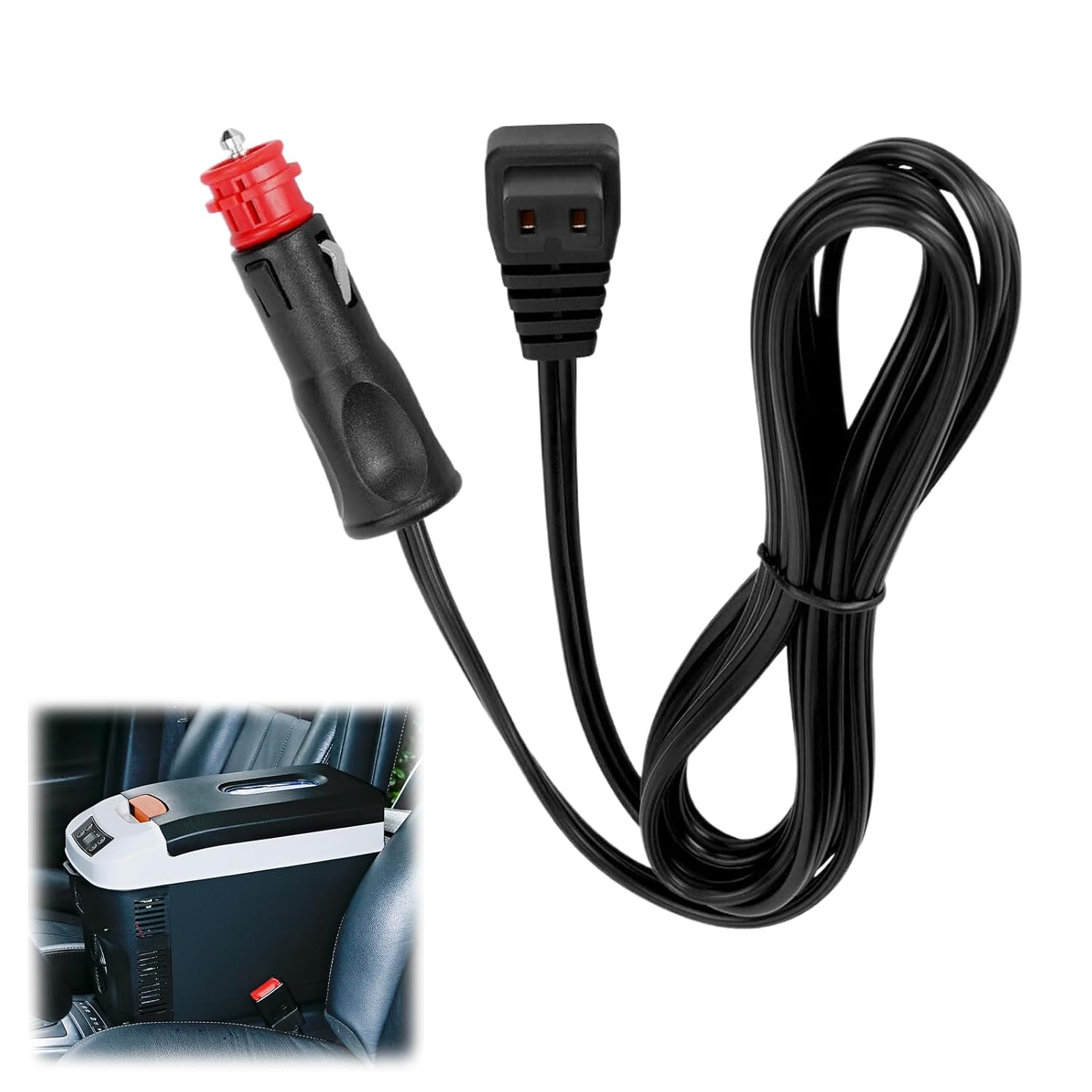 Car Fridge Cable, 1 Pcs 12V Fridge Cord, Refrigerator Power Cable for Camping Fridge, 12V Merit and Cigarette Lighter Plug to Waeco Fridge Adaptor, Power Cord Freezer, Small Fridge, Portable Fridge image number 2