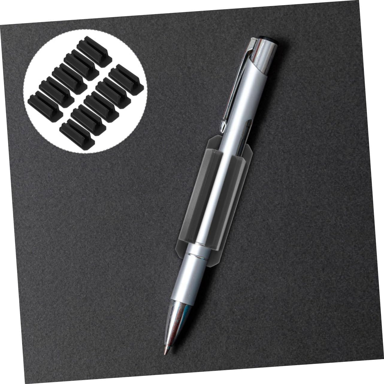 HONMEET 20Pcs Cap Pencil Desk Organizer Accessories Adhesive Silicone Pen Holder image number 2