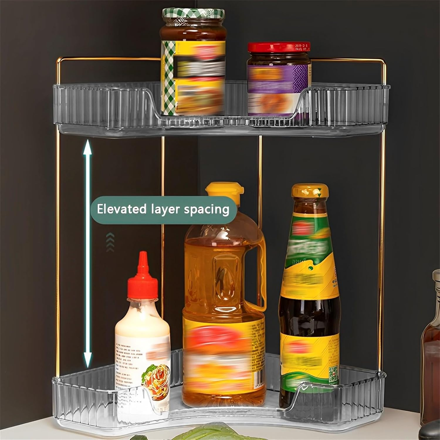 Corner Bathroom Countertop Organizer, Corner Counter Organizer, Cosmetic Storage Rack for Kitchen and Bathroom image number 4