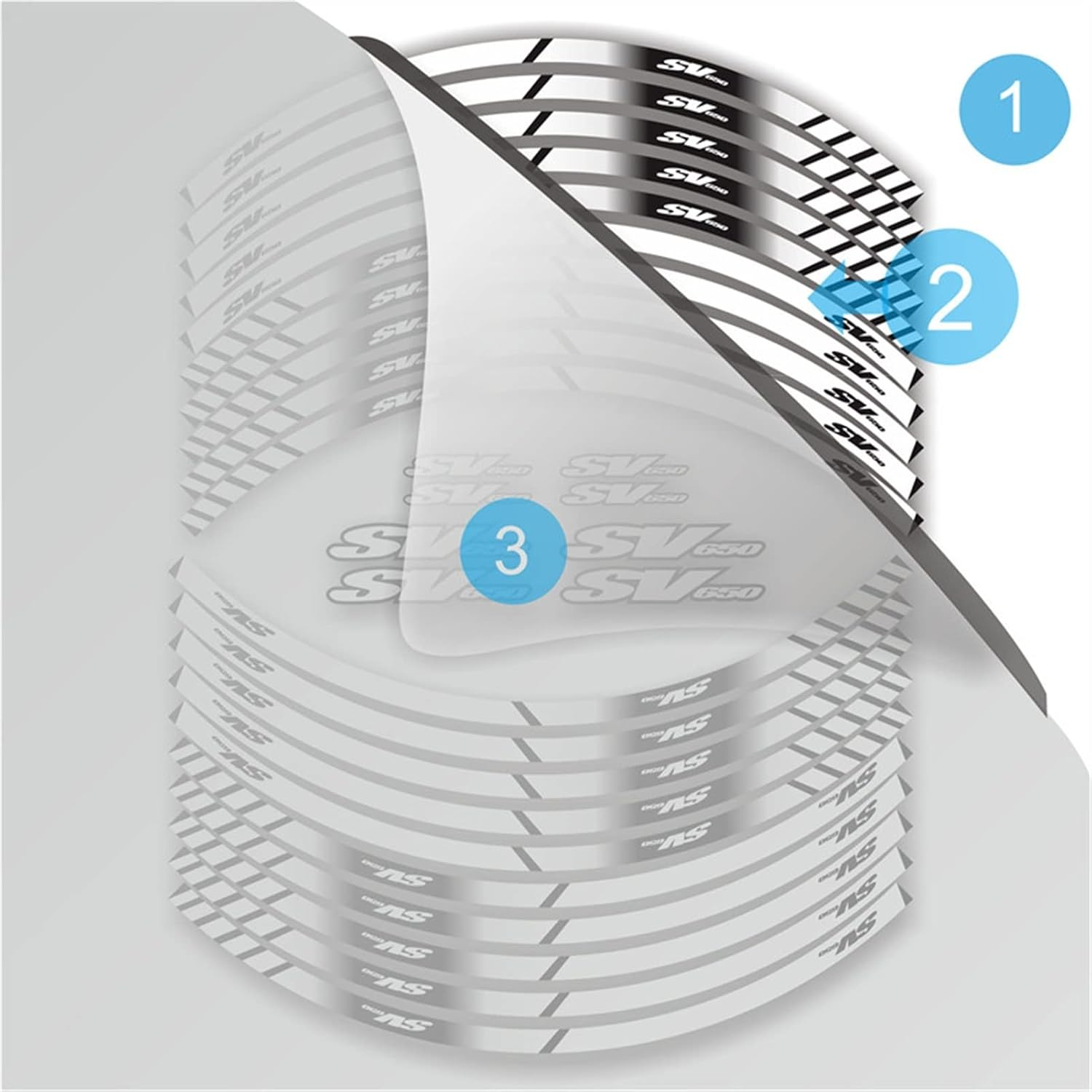 Stickers Motorcycle Rim Stickers Rim Edge Sticker Rim Edge Stripes Reflective Decals Logo Accessories for Yamaha (Color : 10Inchblue) image number 3