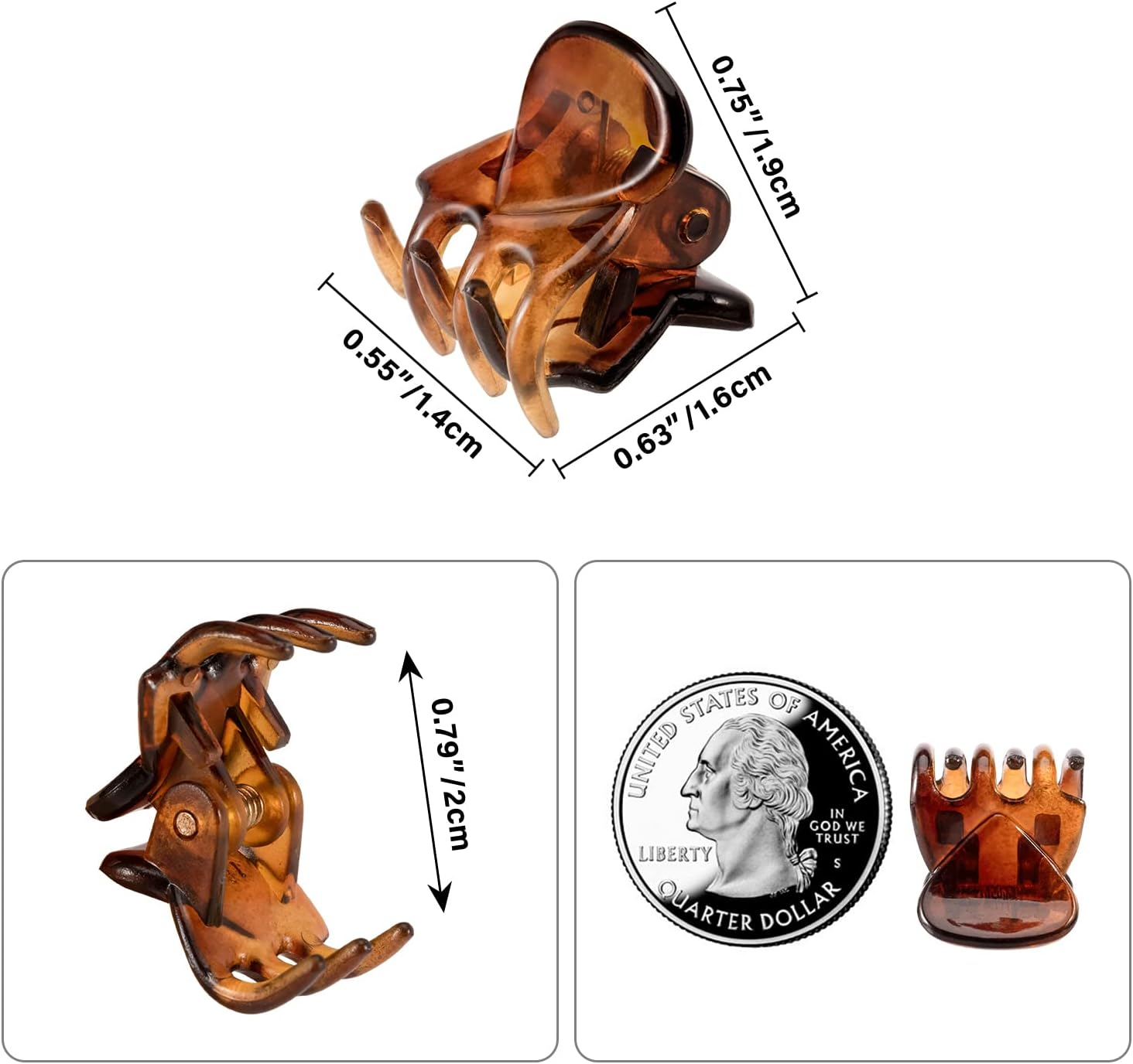 YOHAMA 36 Pcs Durable Mini Hair Claw Clips, Great for Design Kids and Adult Hairstyles, Decroation Buns, Pining Bangs, Strong Grip, Multifunction Clamp Clips.(3 Colors) image number 2