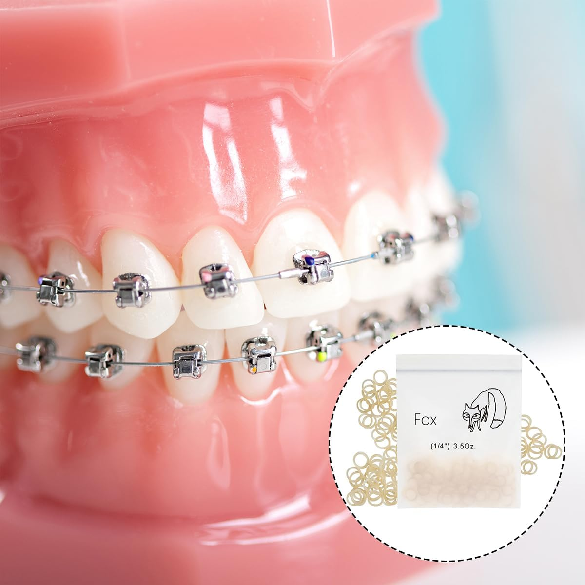 WELANE Orthodontic Elastic Rubber Bands, 200PCS 1/4" Orthodontic Rubber Band for Crooked Teeth, Tooth Gaps, Hairbands, Braids (Fox, 3.5 Oz) image number 2