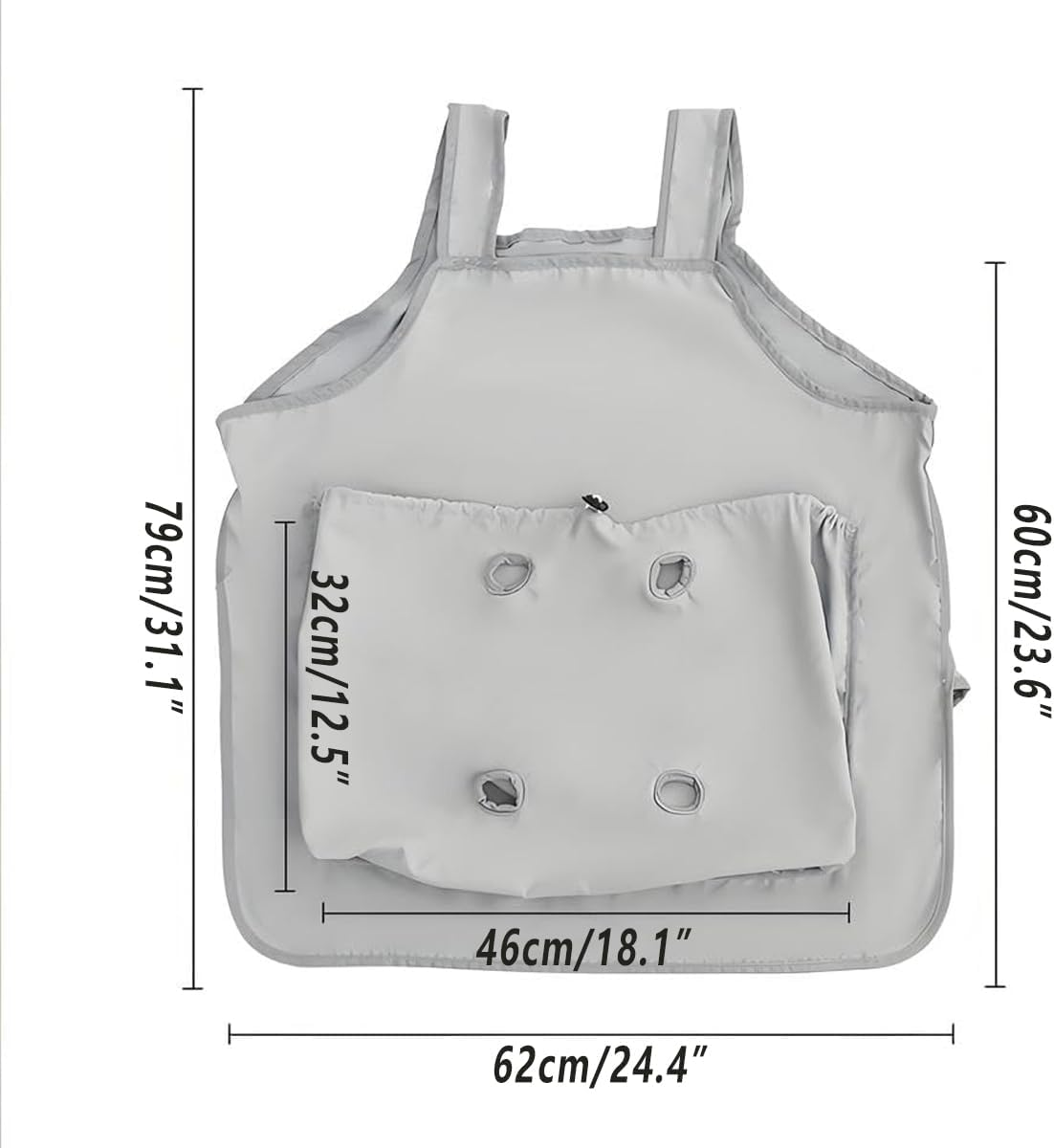 AIMALL Pet Kangaroo Apron Carrier Suit &ndash; Adjustable Non-Sticky Cat Holding Suit for Small Pets up to 15 Lbs, 31.1X24.4 Inches, Soft Polar Fleece Material image number 3