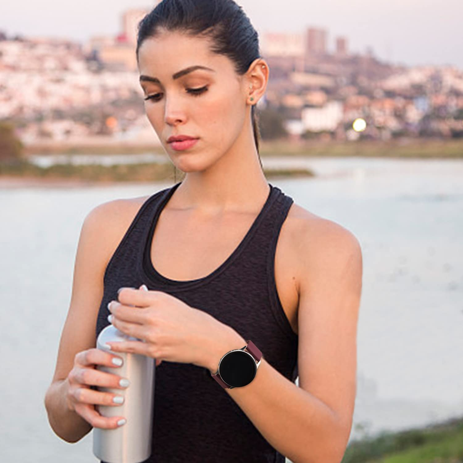 4 PACK Bands Compatible with Galaxy Watch 4 Band 40Mm 44Mm, Galaxy Watch 4 Classic Band 42Mm 46Mm, Galaxy Active 2 Watch Band, 20Mm Adjustable Silicone Sport Strap Replacement Bands for Women Men (Winered+Pink+White+Rosegold) image number 3