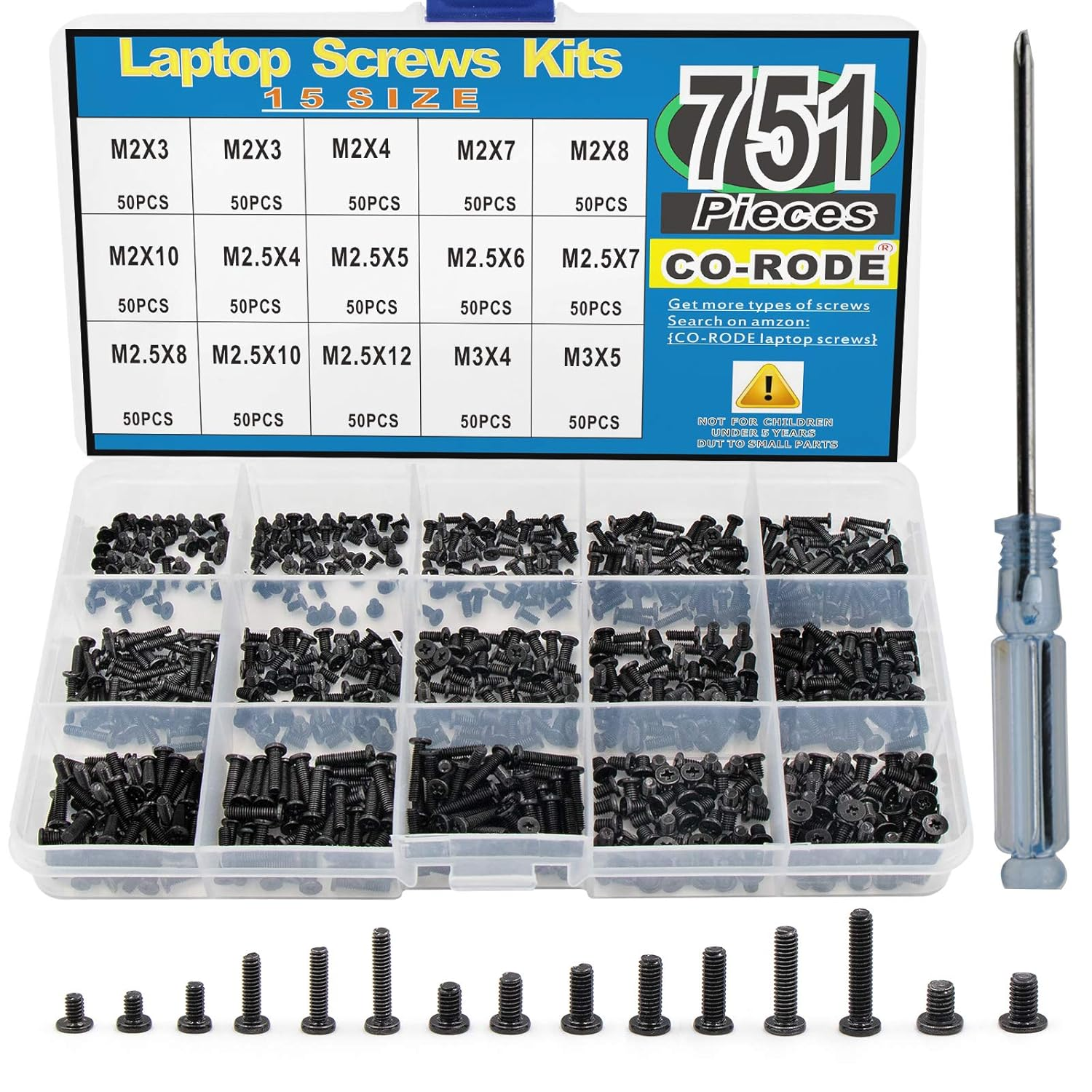 751PCS Laptop Notebook Computer Screws Kit Set with Screwdriver for IBM HP Dell Lenovo SAMSUNG Sony Toshiba Gateway image number 1