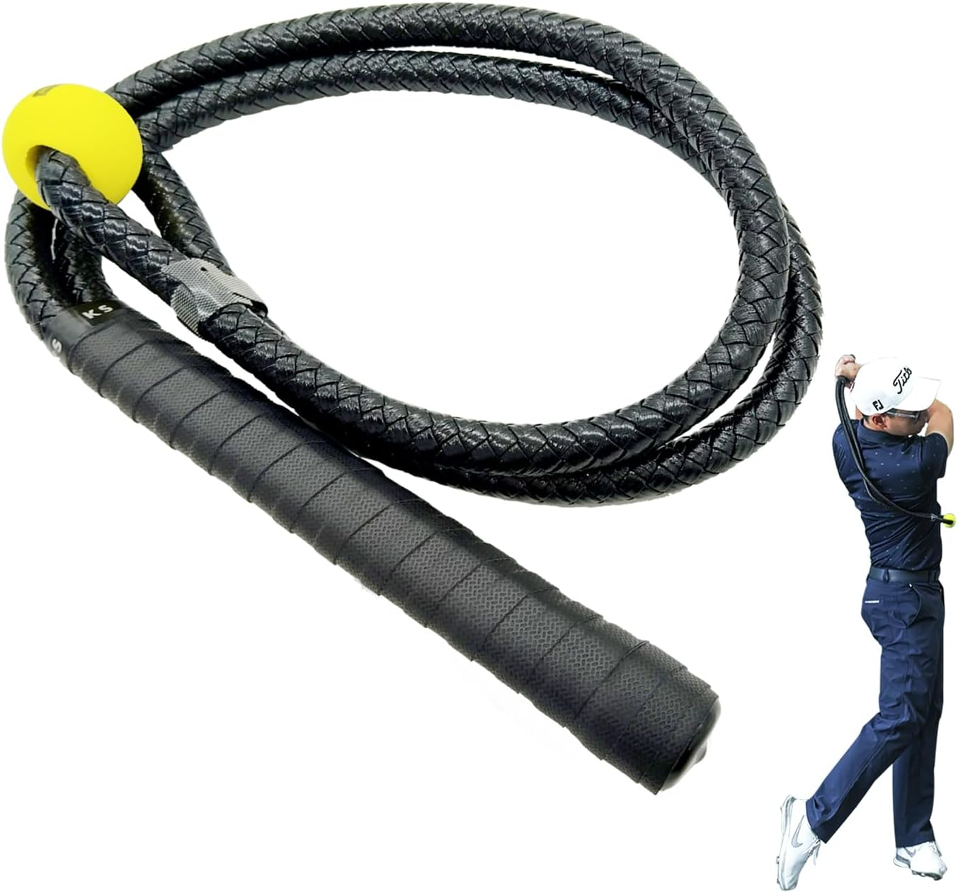 Golf Swing Training Aid, Golf Swing Practice Rope, Rope Trainer Equipment Improve Swing Speed Lagging Rhythm, Golf Warm-Up Exercise for Strength and Training Arm for Golf Beginner