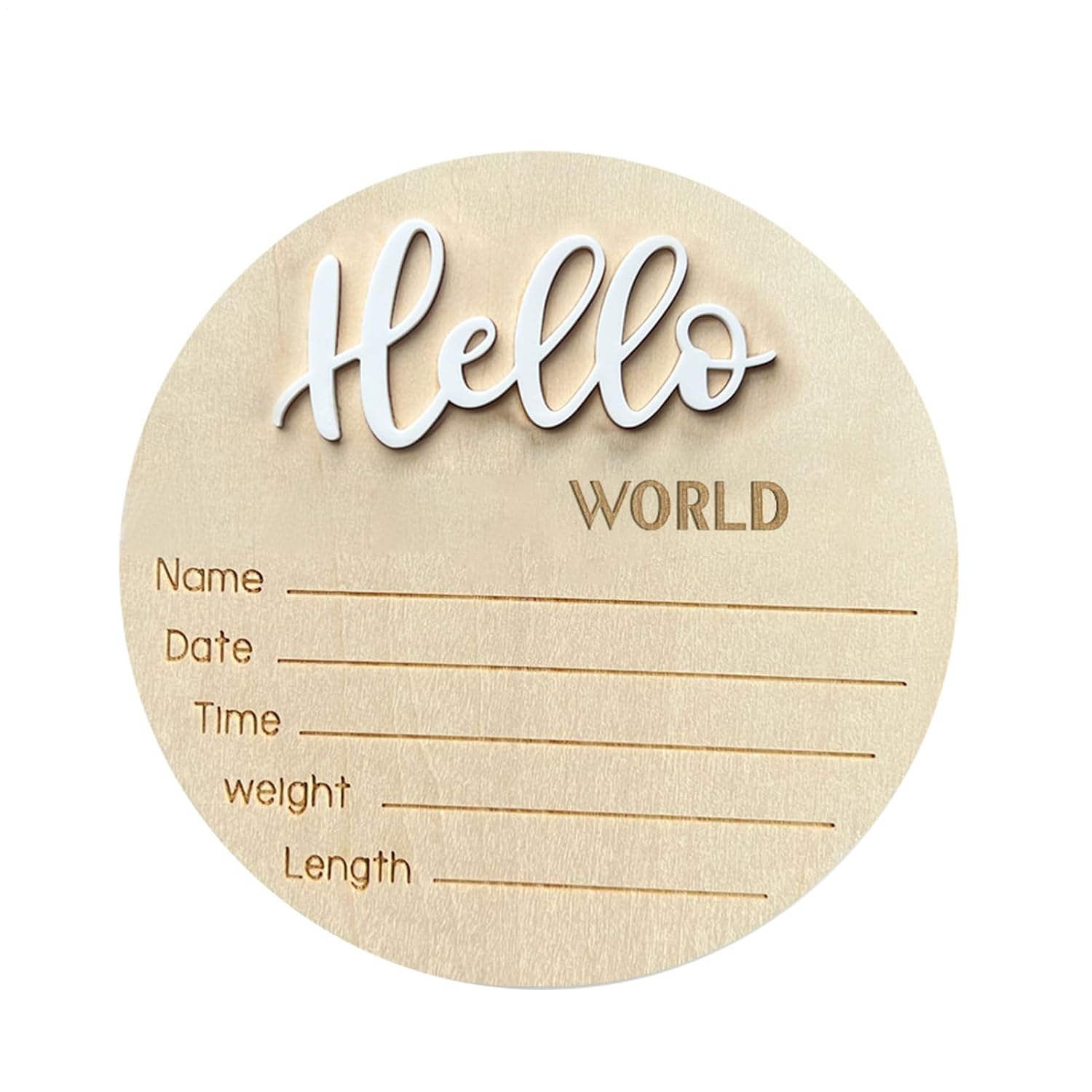 Baby Announcement Sign - Baby Sign, Welcome Plaquee | Personalized Wooden Baby Announcement Sign for Newborrn Birth Reveal, Nursery Wall Decor Photo Prop for Hospital Baby Shower Kids Room