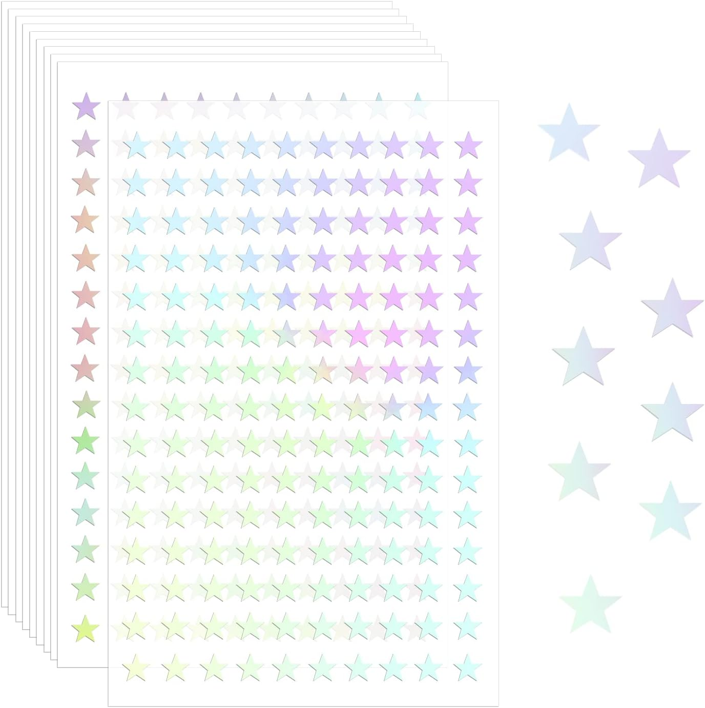 1500Pcs Holographic Self-Adhesive Star Sticker for Crafts - Laser Five-Pointed Mini Foil Stars for Kids Reward at School Classroom (Laser Silver) image number 3