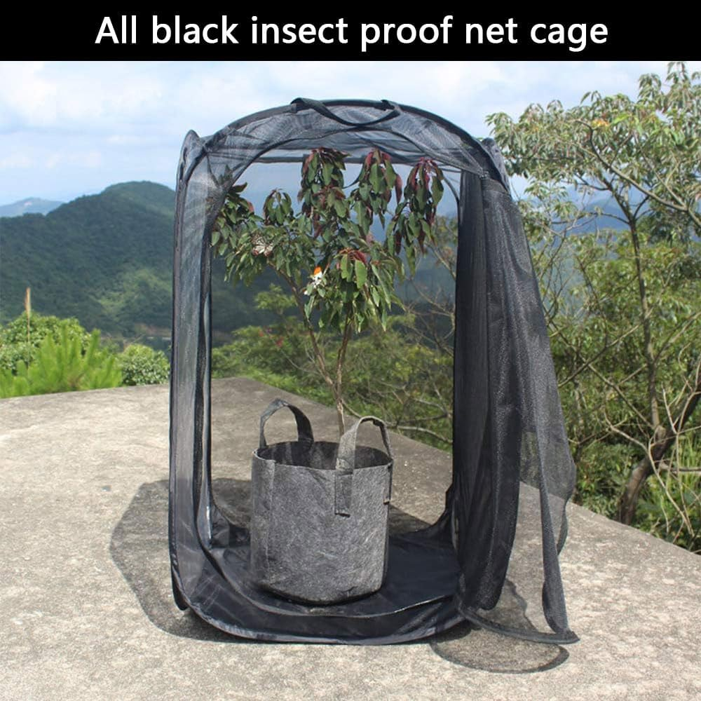 Butterfly Habitat Cage, Portable Clear Mesh Butterfly Enclosure with Zipper, Pop-Up Insect Terrarium for Raising Caterpillars and Butterflies, Outdoor Collapsible Butterfly Net Cage image number 5
