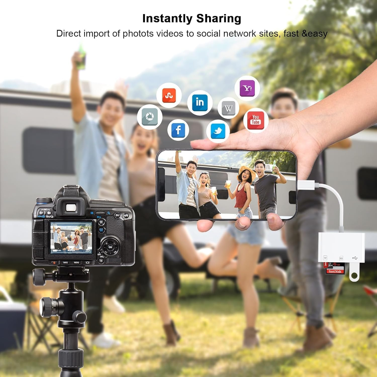 USB C SD Card Reader for Iphone 15 16, 3 in 1 USBC Memory Trail Camera Card Adapter with Dual Slots & USB Port for Mac Macbook Pro/Air/Mini Android Laptop (USB C-2 Pack) image number 3