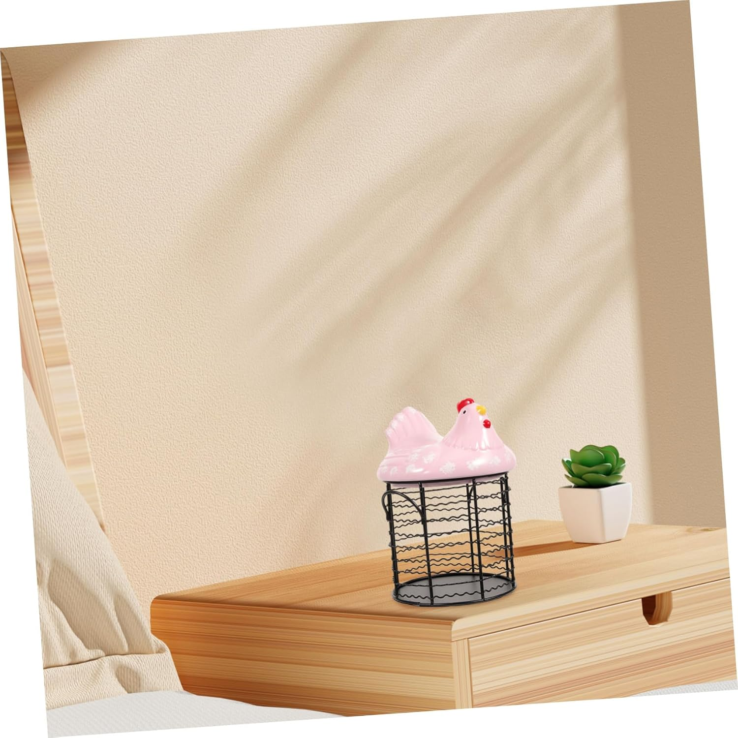 Mikinona Hen Shape Basket Premium Storage for Fruits Eggs Vegetables Farmhouse Style Kitchen Decor for Home Restaurant Buffet Party Use image number 4