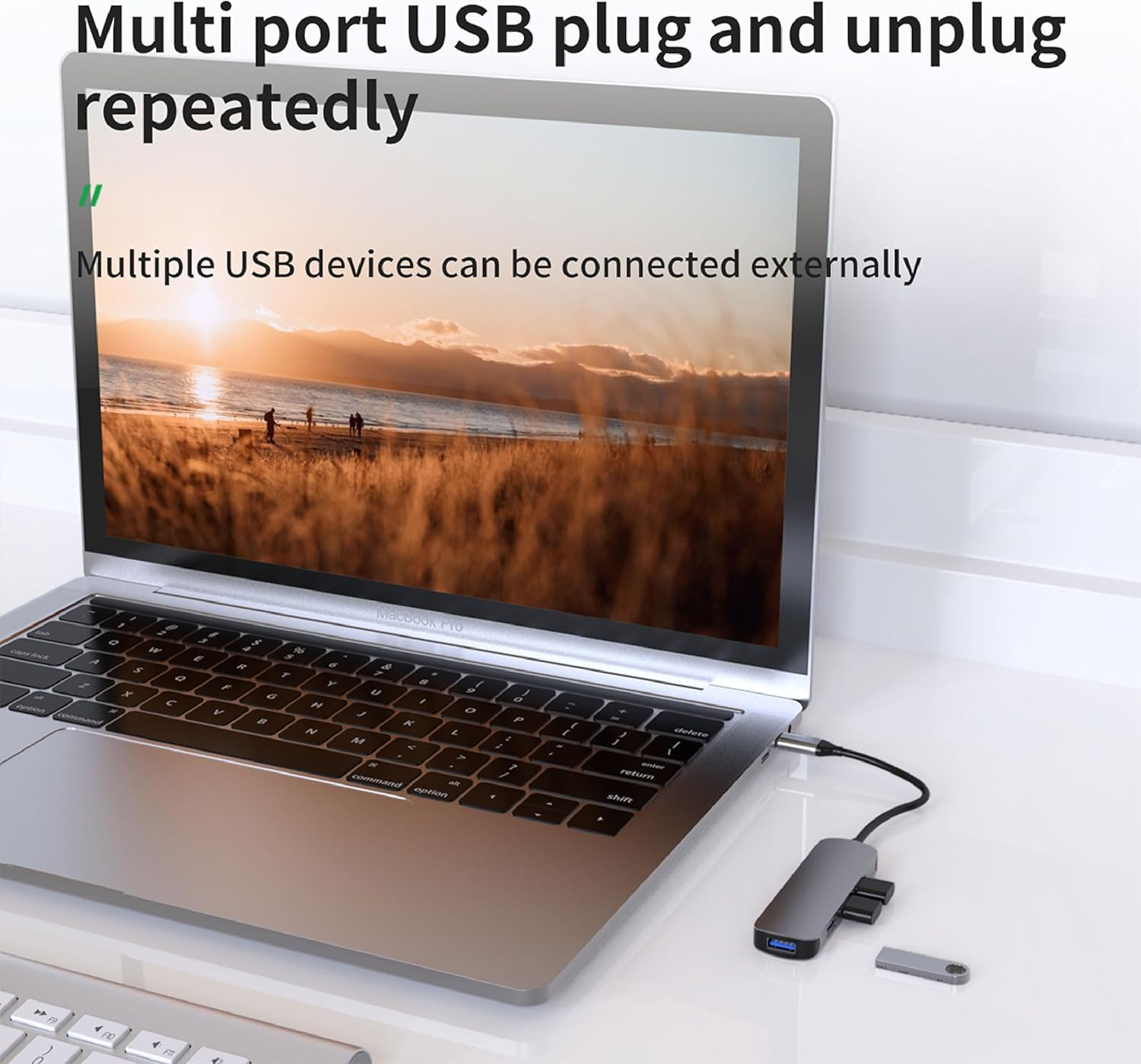 MMOBIEL USB-A to 4X USB-A Adapter Port Hub - 4-In-1 Splitter - 3.0-5Gbps - Compatible with Dell, Lenovo, Acer - 4-Port Data Hub - Divider - Aluminum - 6-In-1 - Usb-C image number 7