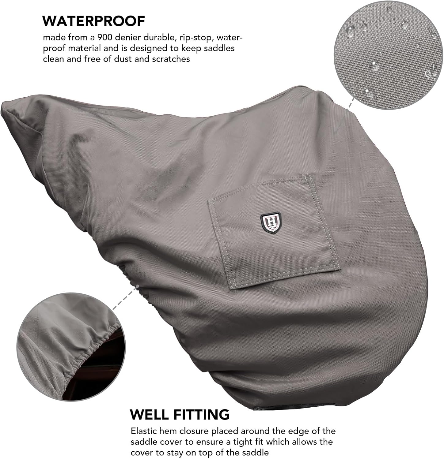 Harrison Howard Premium Waterproof/Breathable Fleece-Lined Saddle Cover image number 3