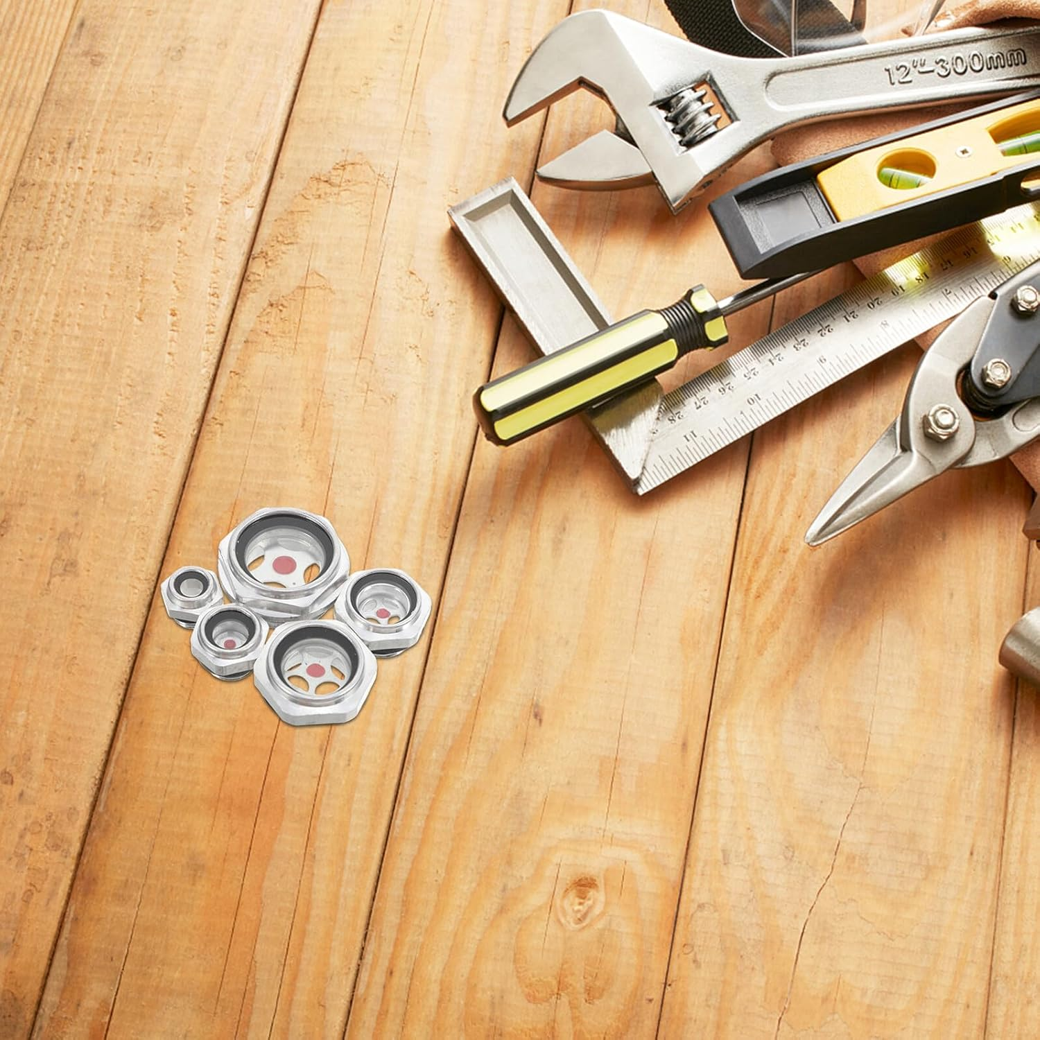 5PCS Aluminum Alloy Oil Level Sight Glass Gauge for Air Compressor Tank Male Thread G1/4 G1/2 G3/4 G3/8 G1 Oil Window Indicator for Liquid Level Detection image number 5