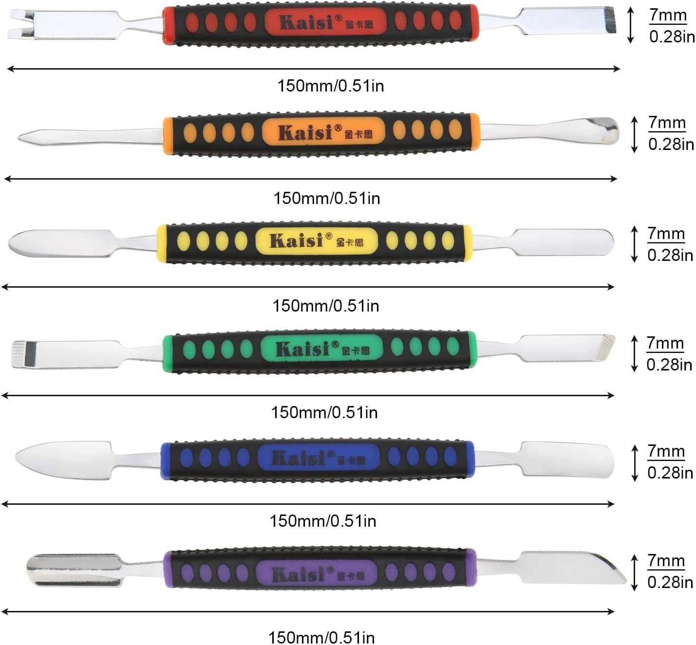 Origlam 【The Best Deal】 6Pcs Dual Ends Metal Spudger Set, Professional Pry Opening Spudger, Prying Opening Repair Tool Kit for Iphone Ipad Ipod Mobile Phone Tablet Laptop Mp3 Watch image number 2