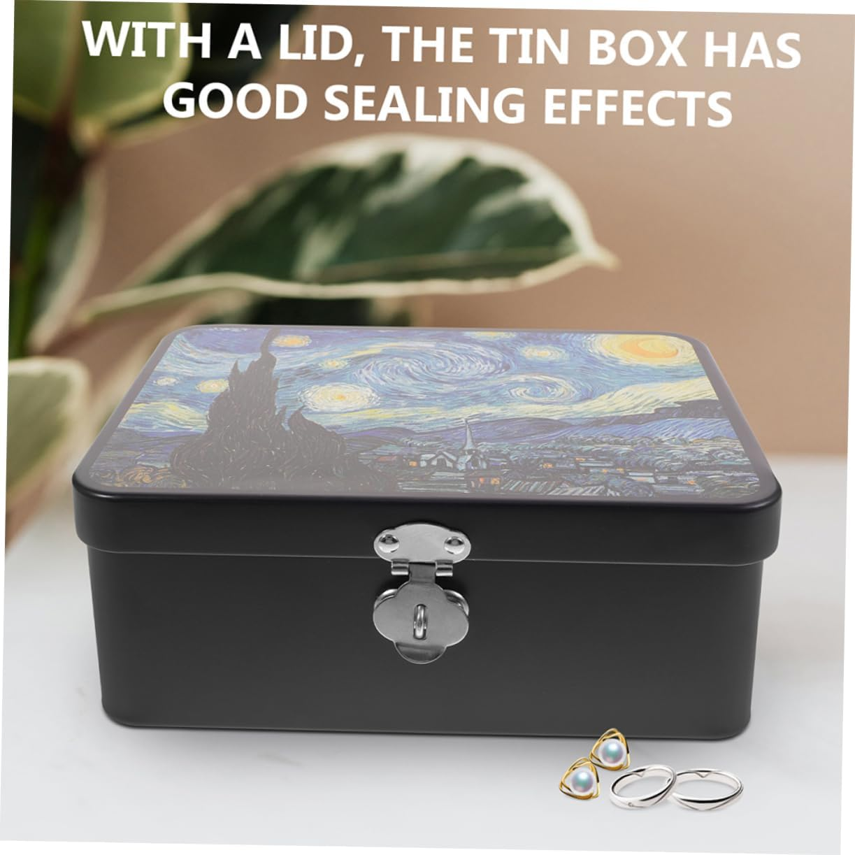 Iplusmile 2Pcs Retro Tinplate Storage Box Combination Lock for Jewelry Keepsake Desktop Organization