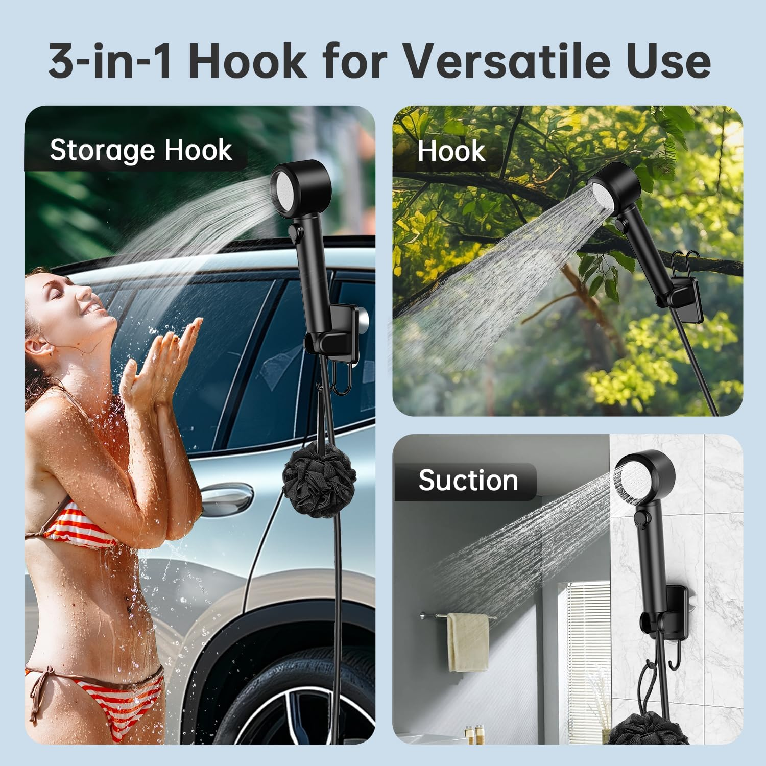 Mytrix Portable Shower 8000Mah Rechargeable Camping Shower Pump with 20L Foldable Bucket, 5 Spray Modes, IPX8, Ideal for Outdoor Camping, Travel, Car Washing, Pet Bathing, and Watering Plants image number 2