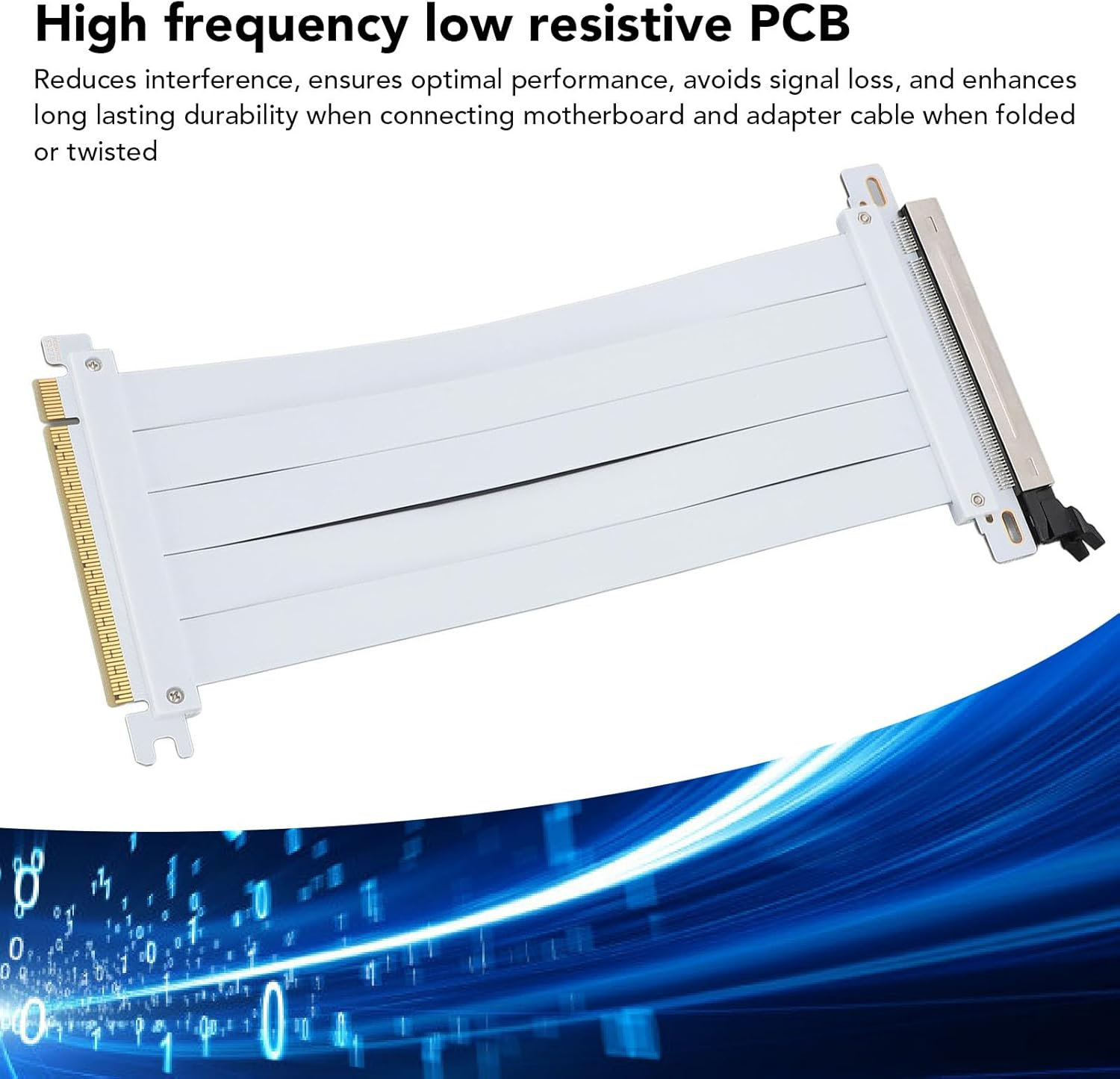 PCIE 5.0 Riser Cable with 128Gbps, RTX4090 Compatible, 90 Degree Adapter for High Speed GPU Extension, White, 200Mm (20Cm) image number 4