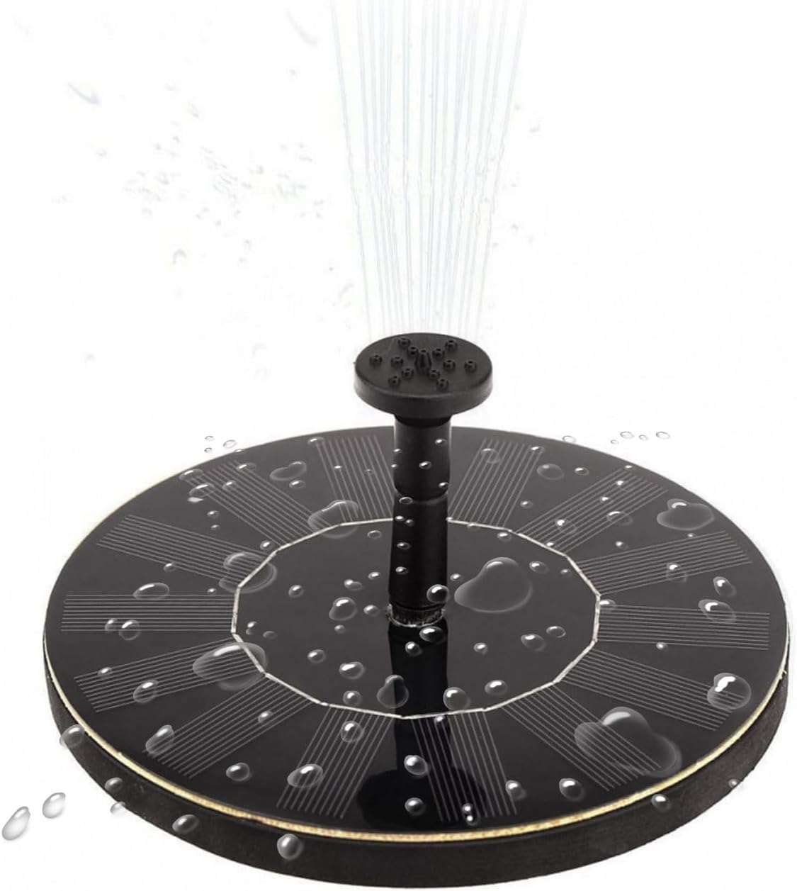 Solar Fountain for Bird Bath, 16CM Floating Solar Powered Water Fountain with 6 Nozzles &ndash; No Electric Needed, Beautify Garden, Attract Birds &ndash; Ideal for Birdbath, Pond, Pool, Patio