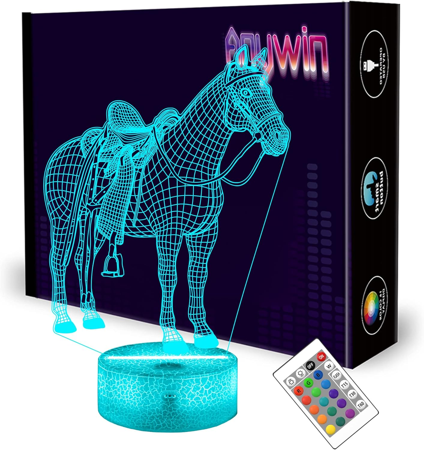 Horse Gifts for Girls, Anywin Horse Night Light with Remote Control & Timer & Dimmer for Home Decor, Gifts for Birthday, Xmas, Holidays, Back to School for Girls Kids Granddaughter Teen image number 3