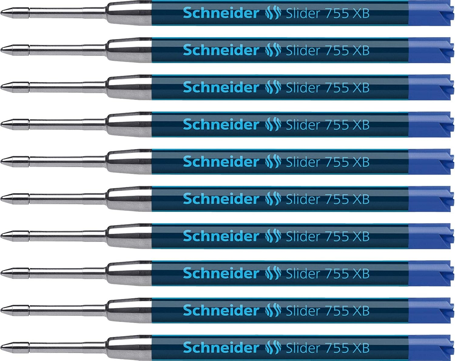Schneider Slider 755 XB (Extra Broad) Ballpoint Pen Refill, 1.4 Mm, ISO Format G2, Black Ink, Box of 10 Refills (175501)