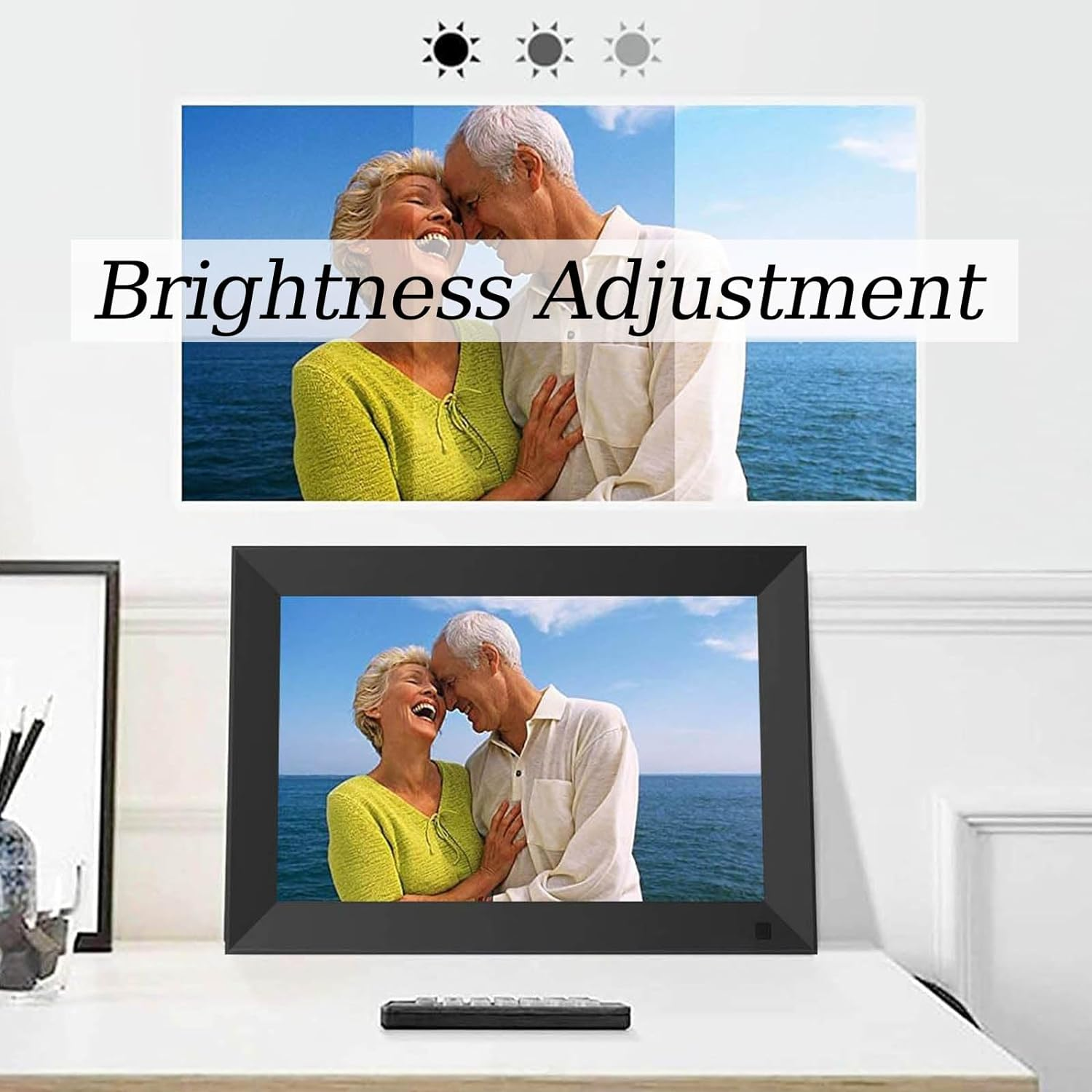 Digital Photo Frame, 10.1 Inch Remote Control Digital Picture Frame 1280*800 IPS High Resolution 16:10 Display, Electronic Picture Frame Support Auto-Rotate/Image Preview /Video /Calendar Clock