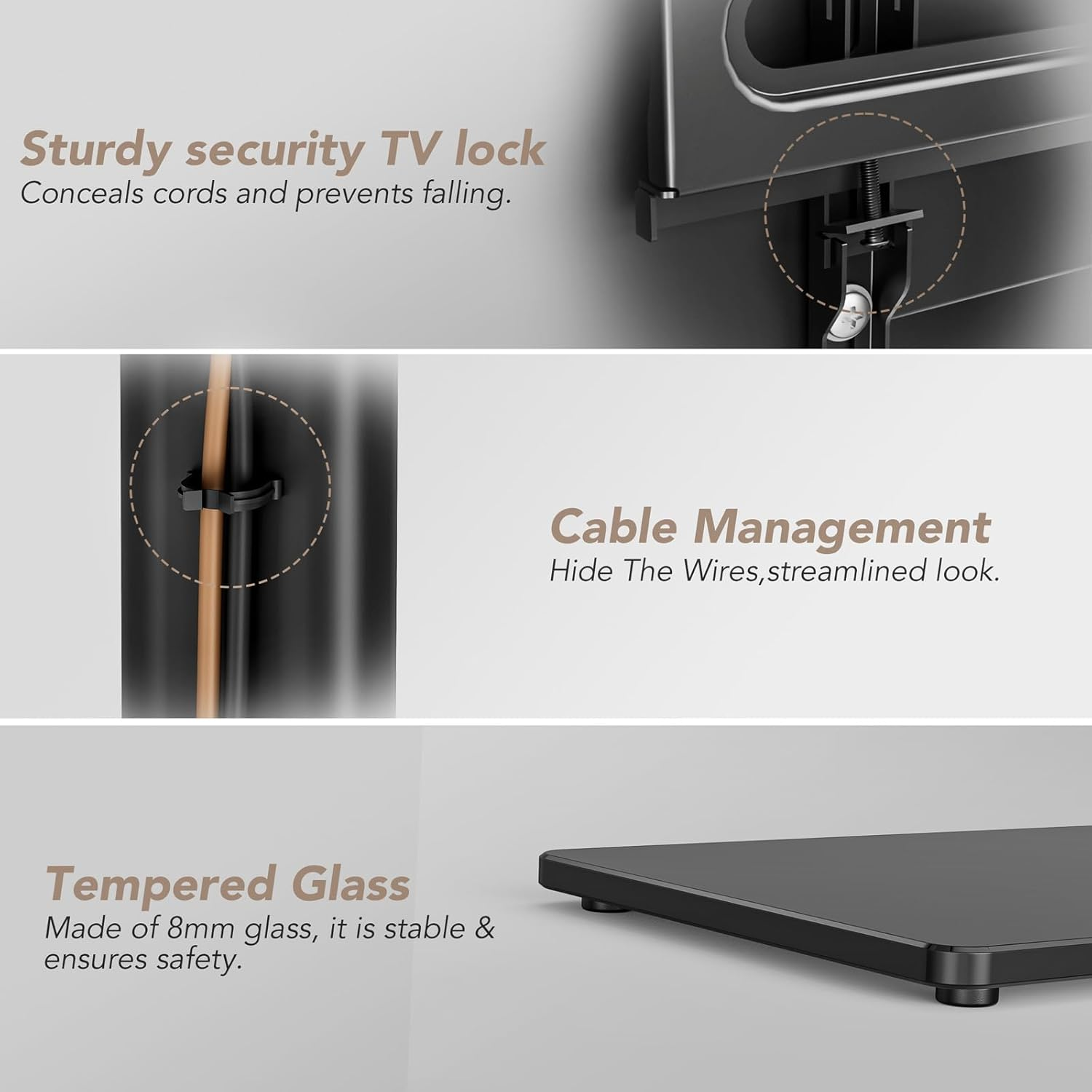 AX WABER Universal Floor TV Stand with Mount 80 Degree Swivel Height Adjustable and Space Saving Design for Most 27 to 65 Inch LCD, LED OLED Tvs, Perfect for Corner & Bedroom AX1006TB