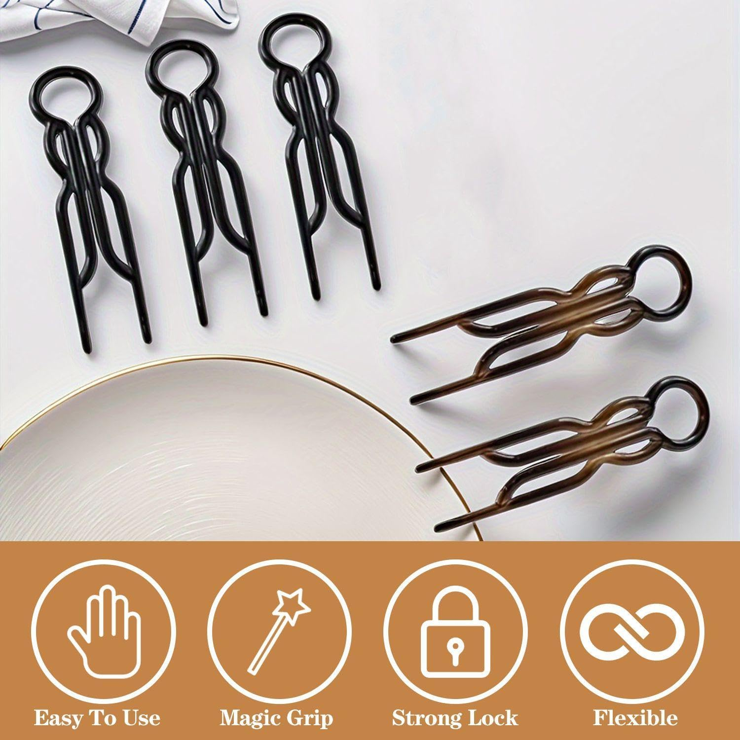 10 Pieces Hair Fixer, Hair Styling Accessories, Hair Styling Tools, Simple Plastic Hair Accessories image number 3