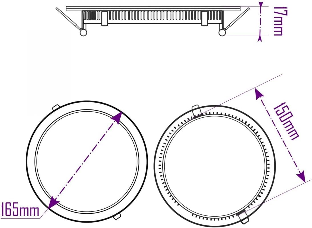 JANDEI - LED Downlight round Extra Flat Panel Lighting 12W 6000K Cool White image number 1