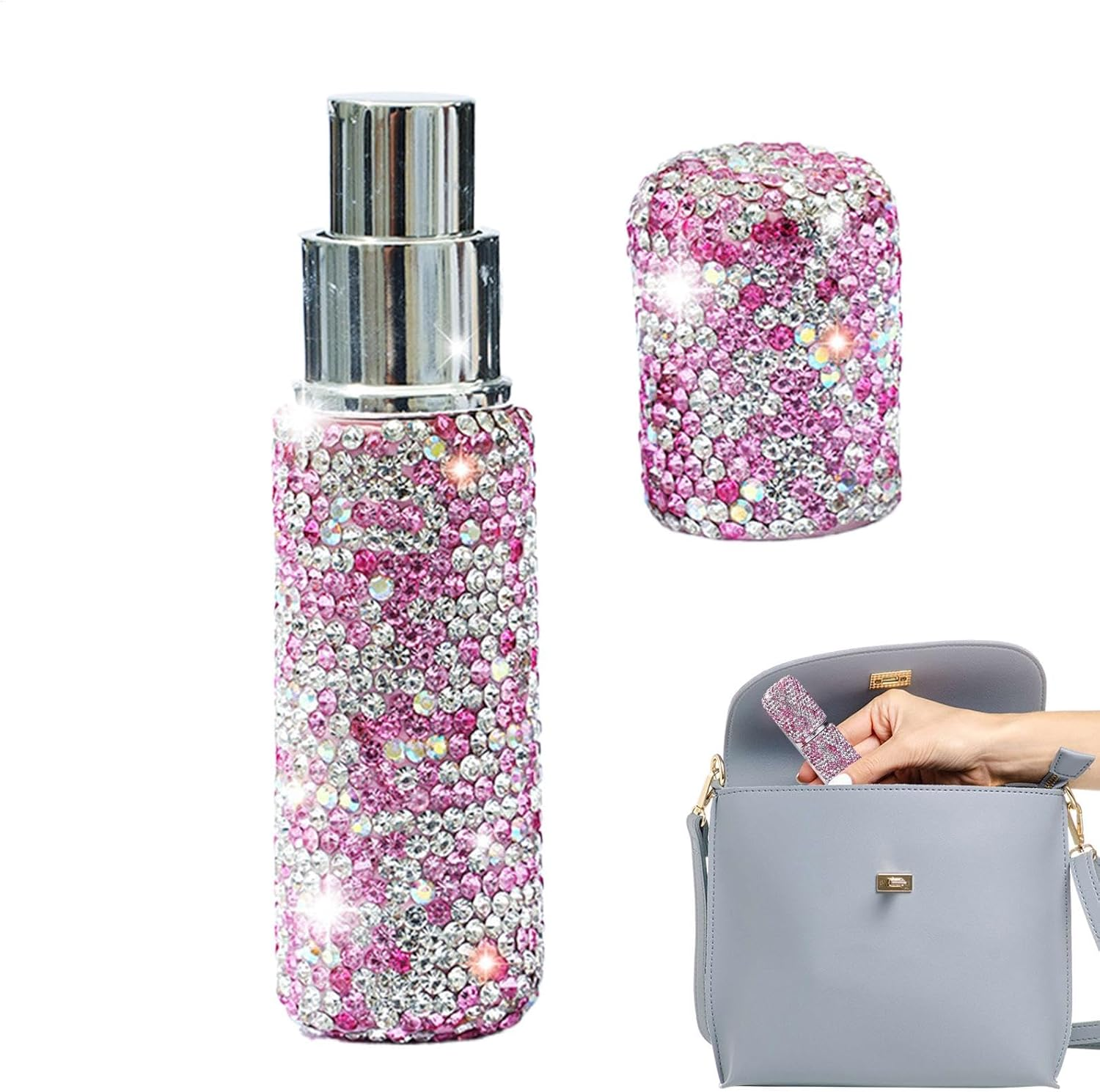 Nexusectar Bling Spray Bottles - Spray Bottle | Atomizer 10Ml Bling Rhinestone Sample Container, Reusable Bling Cosmetic Bottle for Hairspray