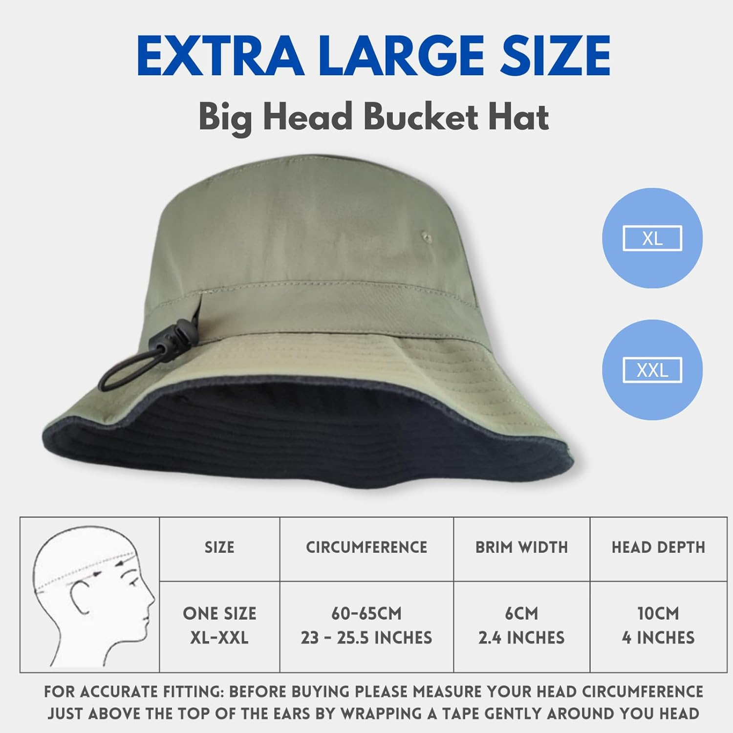OZ SMART Australia Winter Big Head Bucket Hat with Inner Fleece, Men/Women Wide Brim Bucket Hat for Fishing Camping with Chin Strap UPF 50 UV image number 2