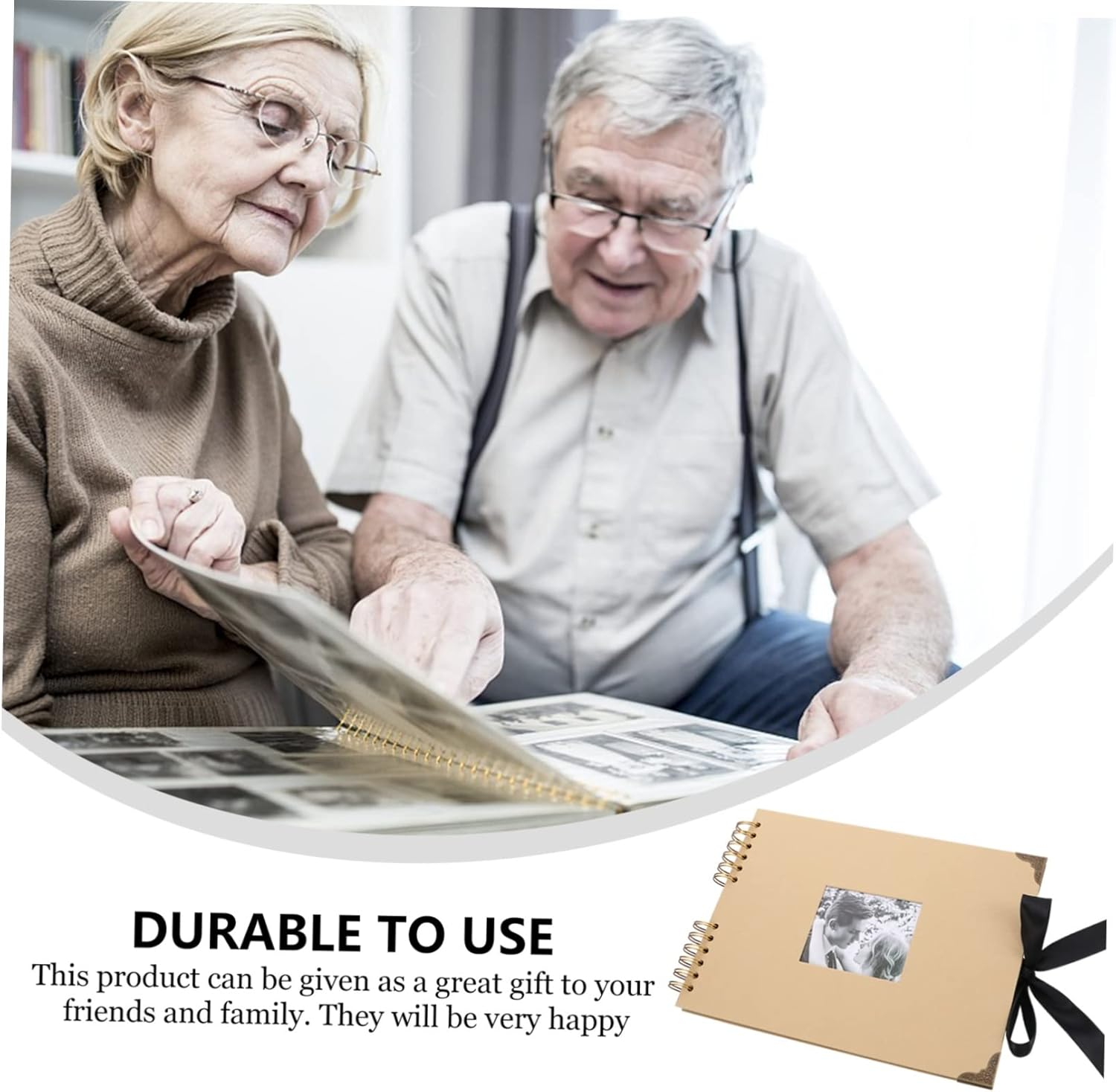 Mobestech Handmade Photo Album with Ribbon Bowtie Black Page Scrapbook for Family Memories DIY Creative Design for Storing Photos and Keepsakes