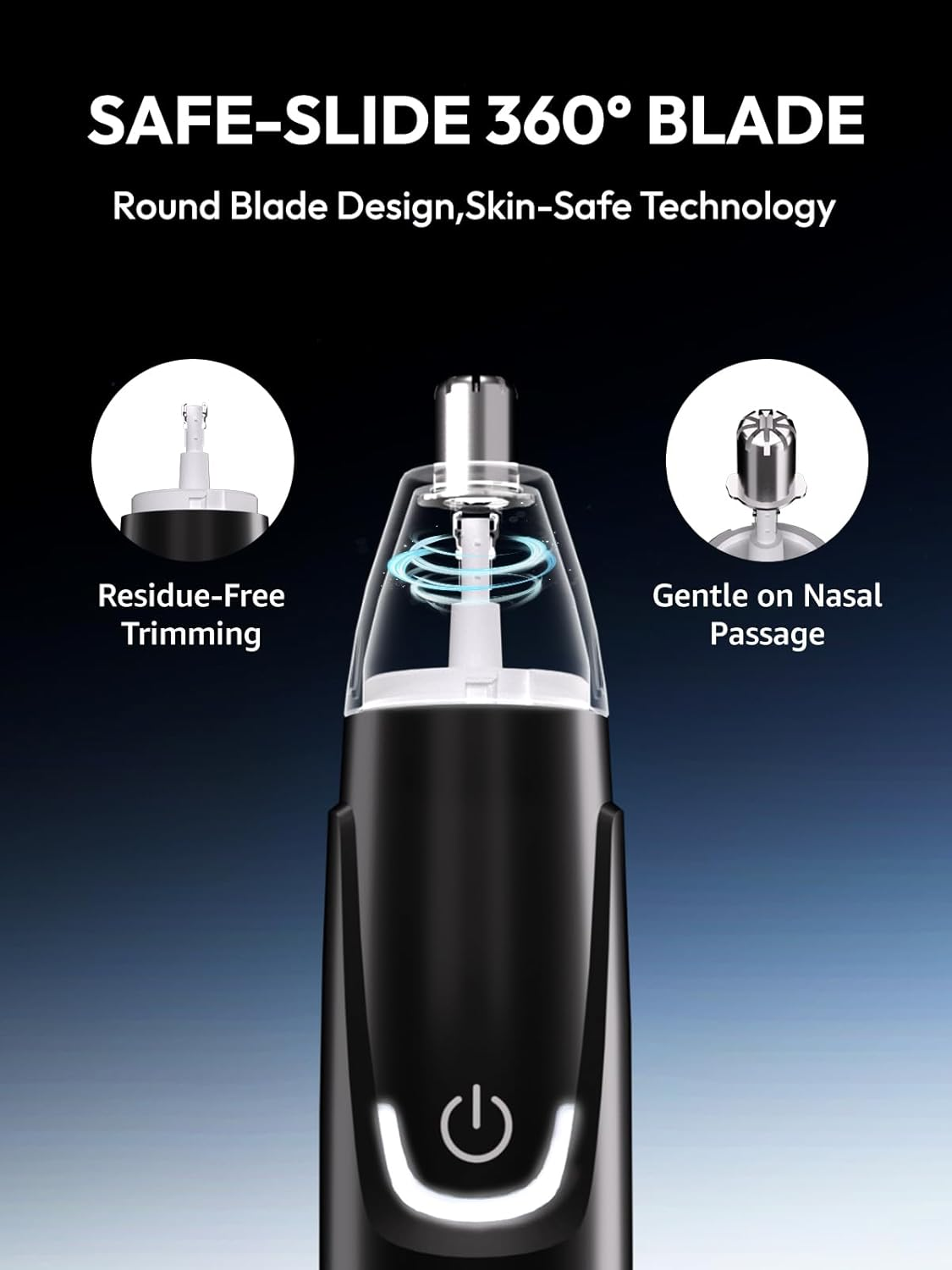 MANSPOT Nose & Ear Hair Trimmer for Men &ndash; Painless Nose Hair Trimmer Rechargeable with 8000-RPM Powerful Motor, Dual-Edge Blades, IPX6 Waterproof, USB-C Charging, 90Min Runtime & Detachable Head image number 6