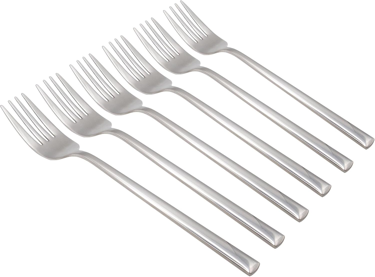 Argon Tableware Tondo Stainless Steel Dinner Forks - 21.5Cm - Pack of 6 - Silver Dining Forks High Polished Metal Dishwasher Safe 6-Piece Table Cutlery Set image number 1