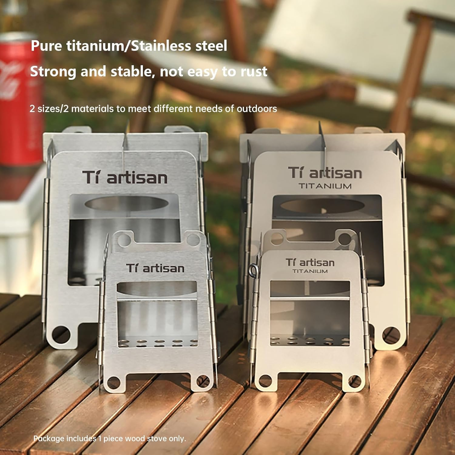 Stainless Steel Wood Stove Foldable Portable Alcohol Camping Backpacking Stove for Outdoor Camping Picnic BBQ (Ws006(Small)) image number 4