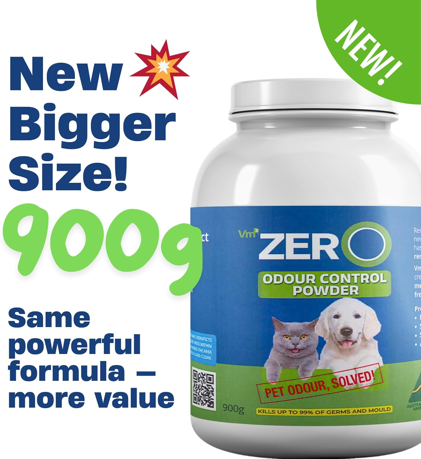 Vm3 Zero Odour Control Powder &ndash; 900G Pet & Carpet Odour Neutraliser, Fast & Easy Urine Cleaner, Absorbs Liquids, Eliminates Smells, Kills Germs, Pet & Home Safe &ndash; Australian Made image number 4