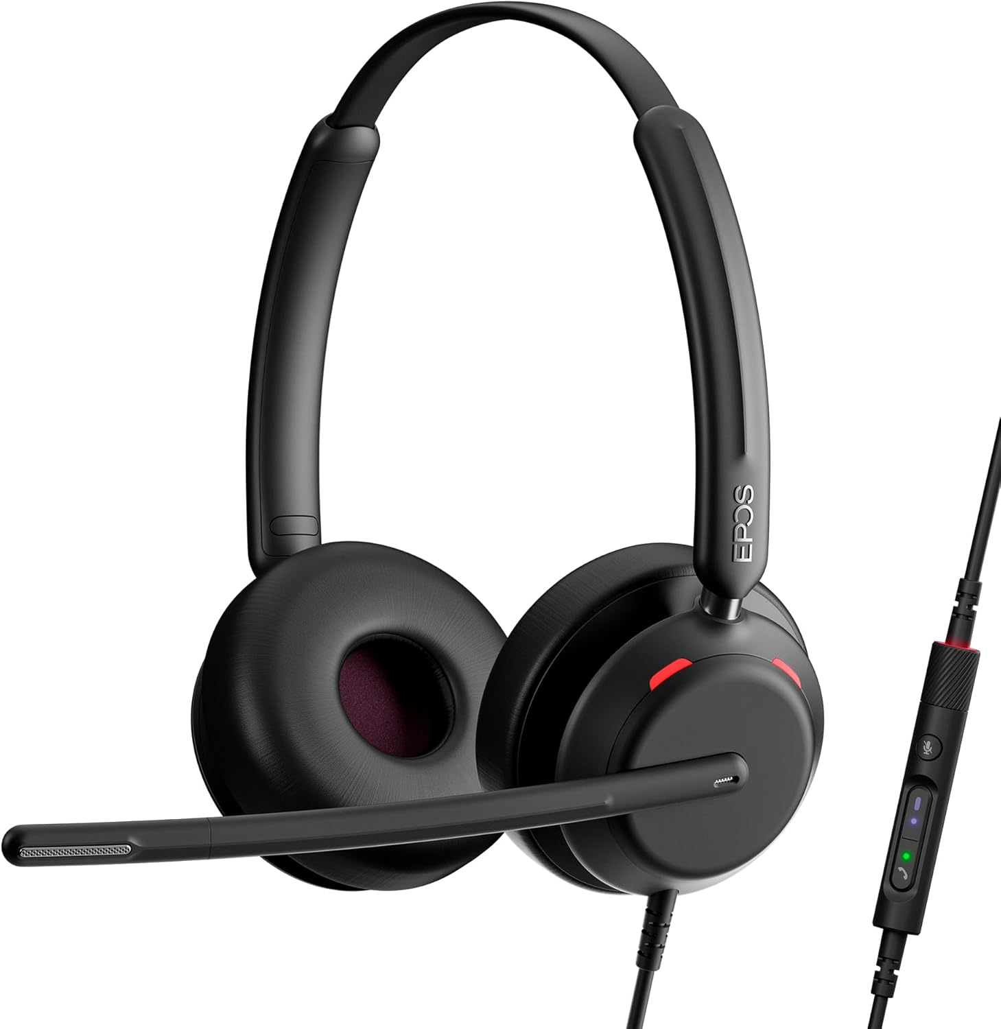 EPOS Impact 760T Office Headset - Microsoft Team Certified, Noise-Canceling, USB-C, Double-Sided, Adaptive Beamforming Microphone, AI, Activegard, Visibility Light, All Day Comfort Leatherette Earpads