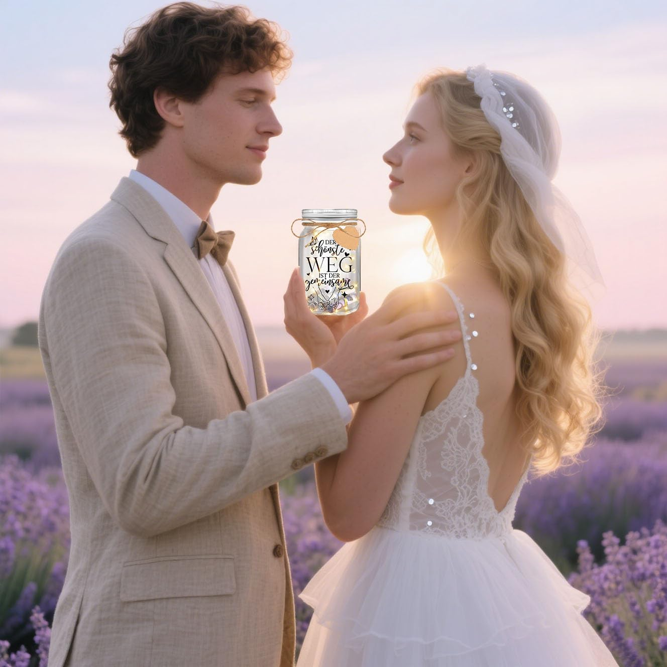 Kiimiipa Wedding Gifts for Bride and Groom, Wedding Gift LED Decorative Bottle, LED Bottle Light, Wedding Money Gift, Just Married Money Box, Wedding Gift Money, Gifts for Wedding image number 2