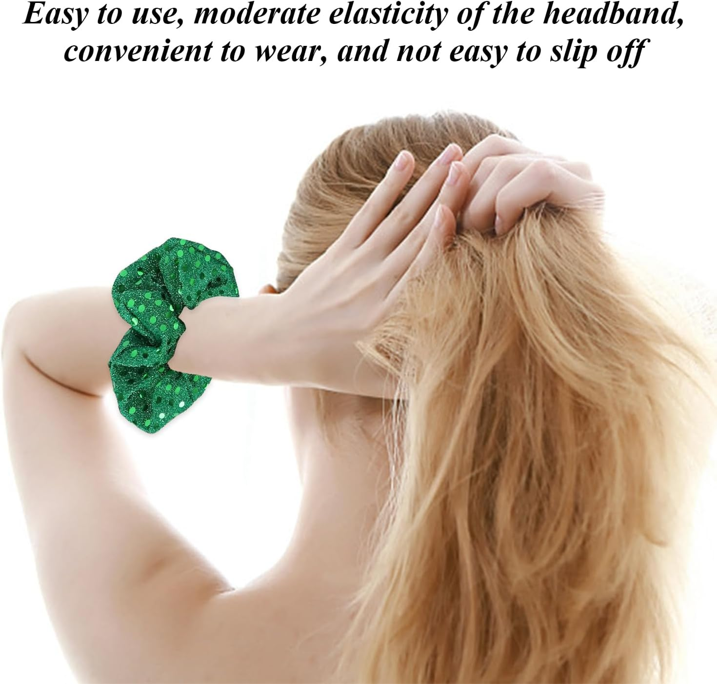 Pack of 4 Retro Hair Bobbles and 4 Pieces Black Hair Bobbles Party Hair Bobbles Cute Hair Bobbles Hair Accessories Elastic Hair Bobbles image number 1