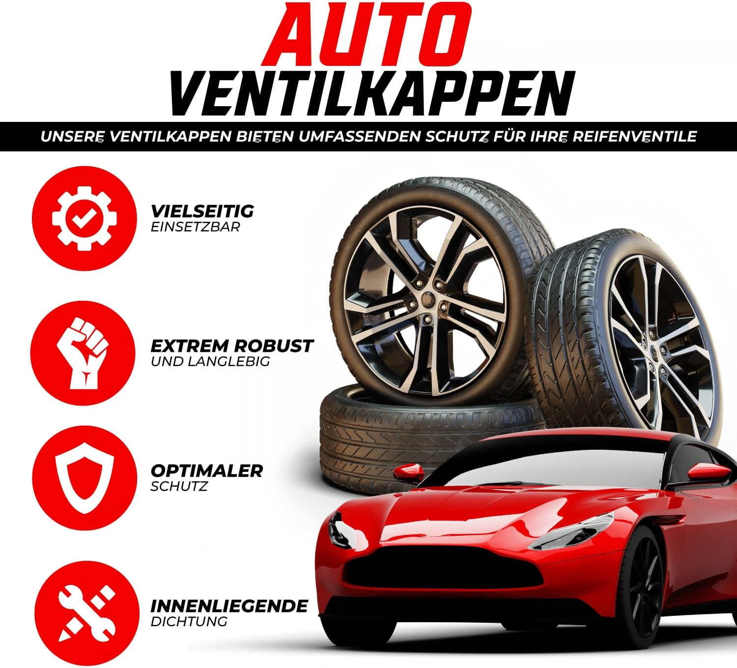 Valve Caps with Lettering Set of 8; Valve Covers with Marking Ideal for Storing Winter Tyres and Summer Tyres for Cars, Suvs, Motorbikes and Much More (Black) image number 3