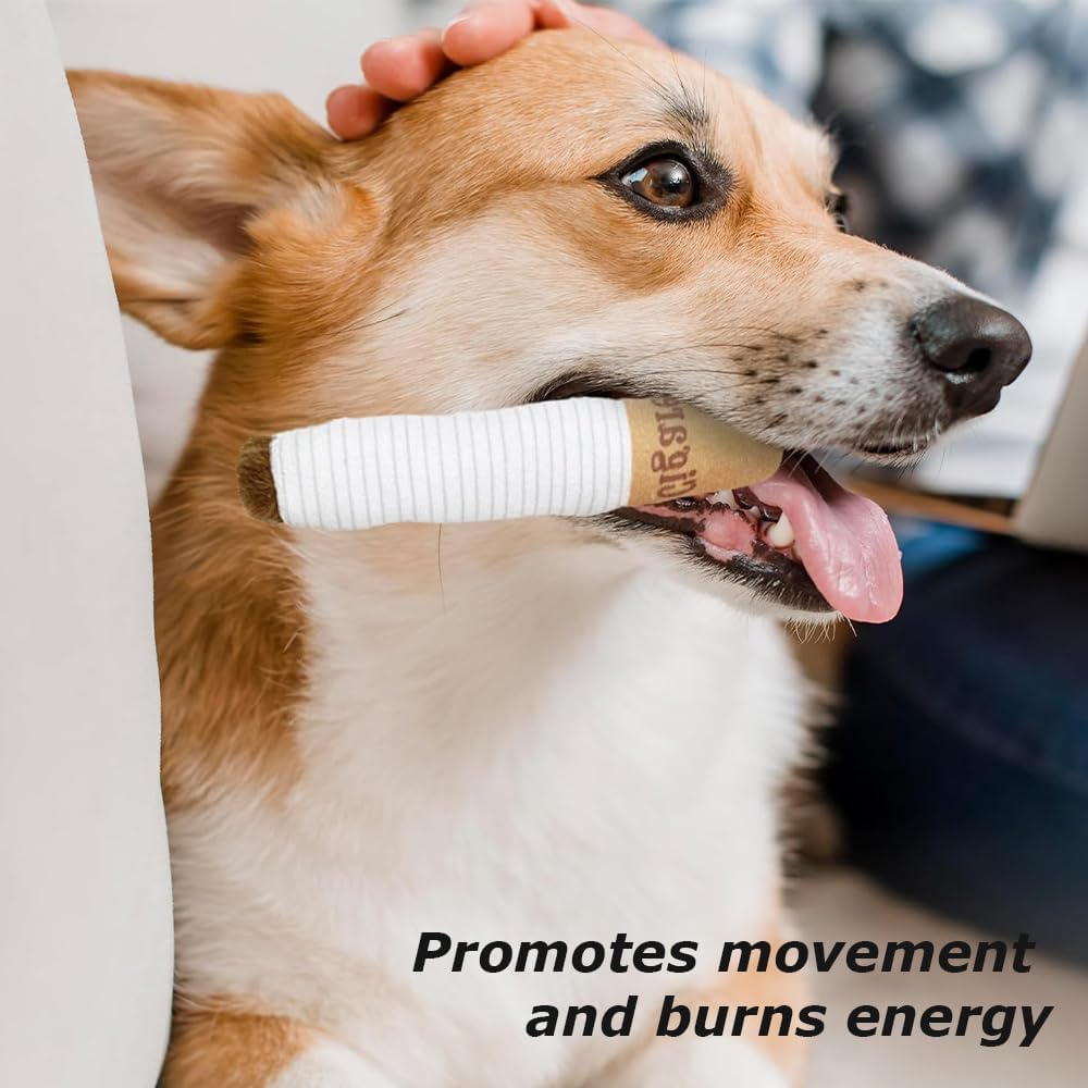 Funny Cigarettes Dog Toy,3 Pcs Giggle Puff Stick Toys,Gnawing Toy,Simulation Cigarette Case,Dog Vocalization Toy,For Small, Medium, Large Dogs image number 6