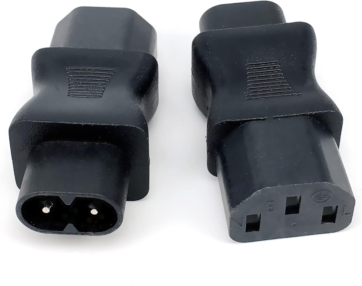 (2 Pack) Tekit C13 to C8 Power Adapter, IEC 320 3-Pin Female to 2-Pin Male, C8 Male to C13 Female image number 3