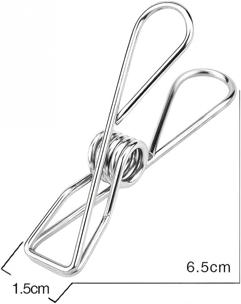 Kushucun Stainless Steel Pegs 20-Pack Durable Stainless Steel Clips for Laundry, Bed Sheets, Socks, and Outdoor Drying - Strong & Rust-Resistant Spring Clamps for Windproof Clothesline, Craft