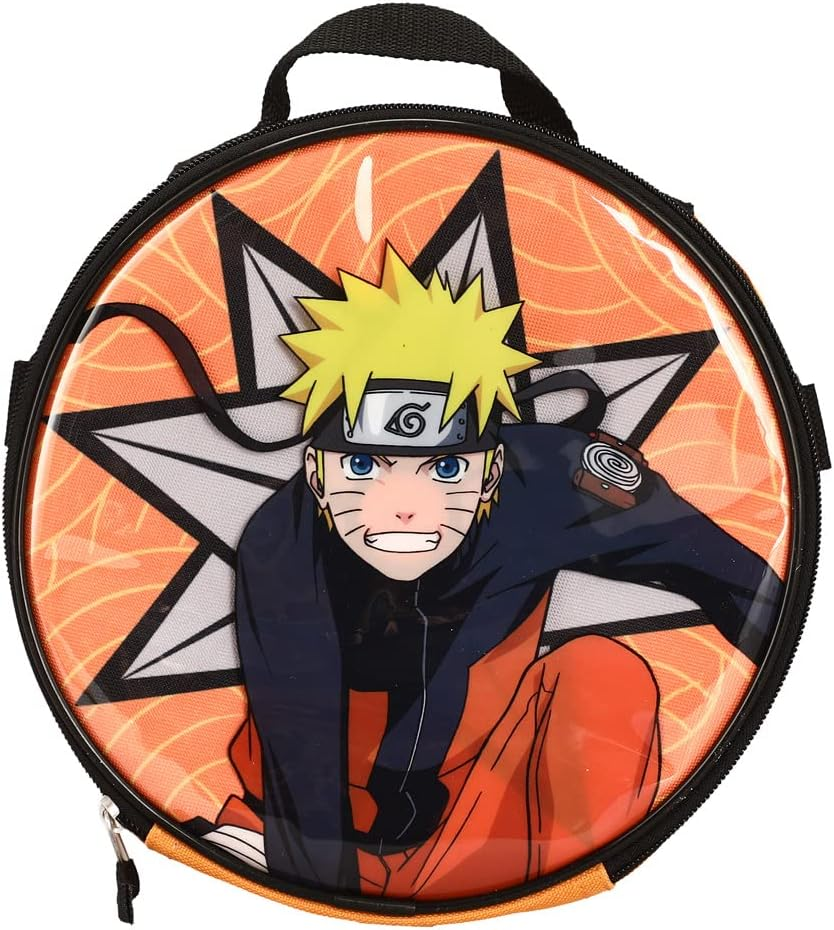 Bioworld Naruto Anime Character Print Orange and Black 5-Piece Backpack Set for Boys, Orange, OSFA, Classic image number 6